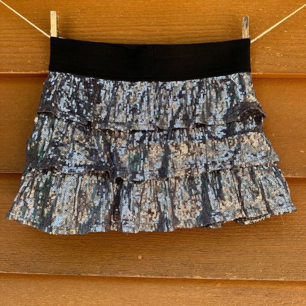 Girls Sequins Ruffle Skirt Size 14a By The Childrens Place - Picture 3 of 7